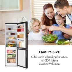 Miro XL Kühl-Gefrierkombination 180/69 L Black-Board-Front -Klarstein 10033130 de 0003 logo