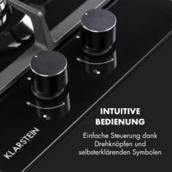 Ignito Domino Gaskochfeld 2-flammig Sabaf-Brenner Glaskeramik Schwarz -Klarstein 10033131 de 0004 logo