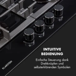 Ignito 4 Zonen Gaskochfeld 4-flammig Sabaf-Brenner Glaskeramik Schwarz 14 Ignito 4 Zonen Gaskochfeld 4-flammig Sabaf-Brenner Glaskeramik Schwarz -Klarstein 10033132 de 0004 logo