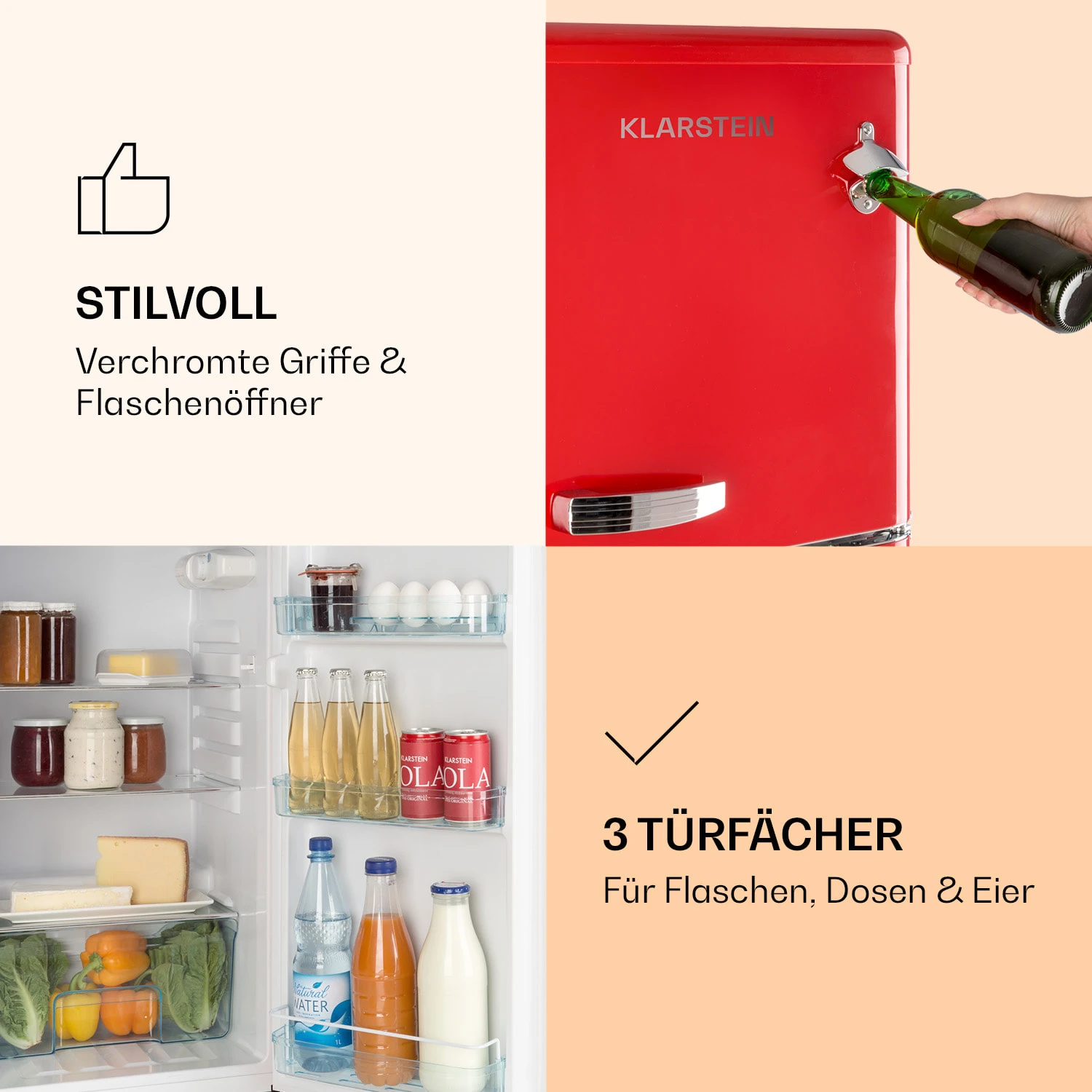 Audrey Kühl- & Gefrierkombination 97l/39l Retro-Look 2 Böden 7 Audrey Kühl- & Gefrierkombination 97l/39l Retro-Look 2 Böden – Bild 5