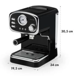 Espressionata Gusto Espressomaschine 1100W 15 Bar Druck Schwarz -Klarstein 10033209 yy 0009 logo Klarstein Espressionata Gusto Espressomaschine