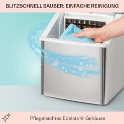 Clearcube Eiswürfelmaschine Klareis 13kg/24h Edelstahl Schwarz -Klarstein 10033350 de 0005 usp