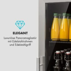 Beersafe 7XL Kühlschrank 242 Liter 5 Böden Panoramaglastür Edelstahl -Klarstein 10033436 de 0005 logo
