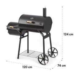 Beef Brisket Smoker Grill Holzkohlegrill/Smoker Edelstahl-Grill Mobil -Klarstein 10033460 yy 0009 logo Klarstein Beef Brisket Smoker Grill schwarz