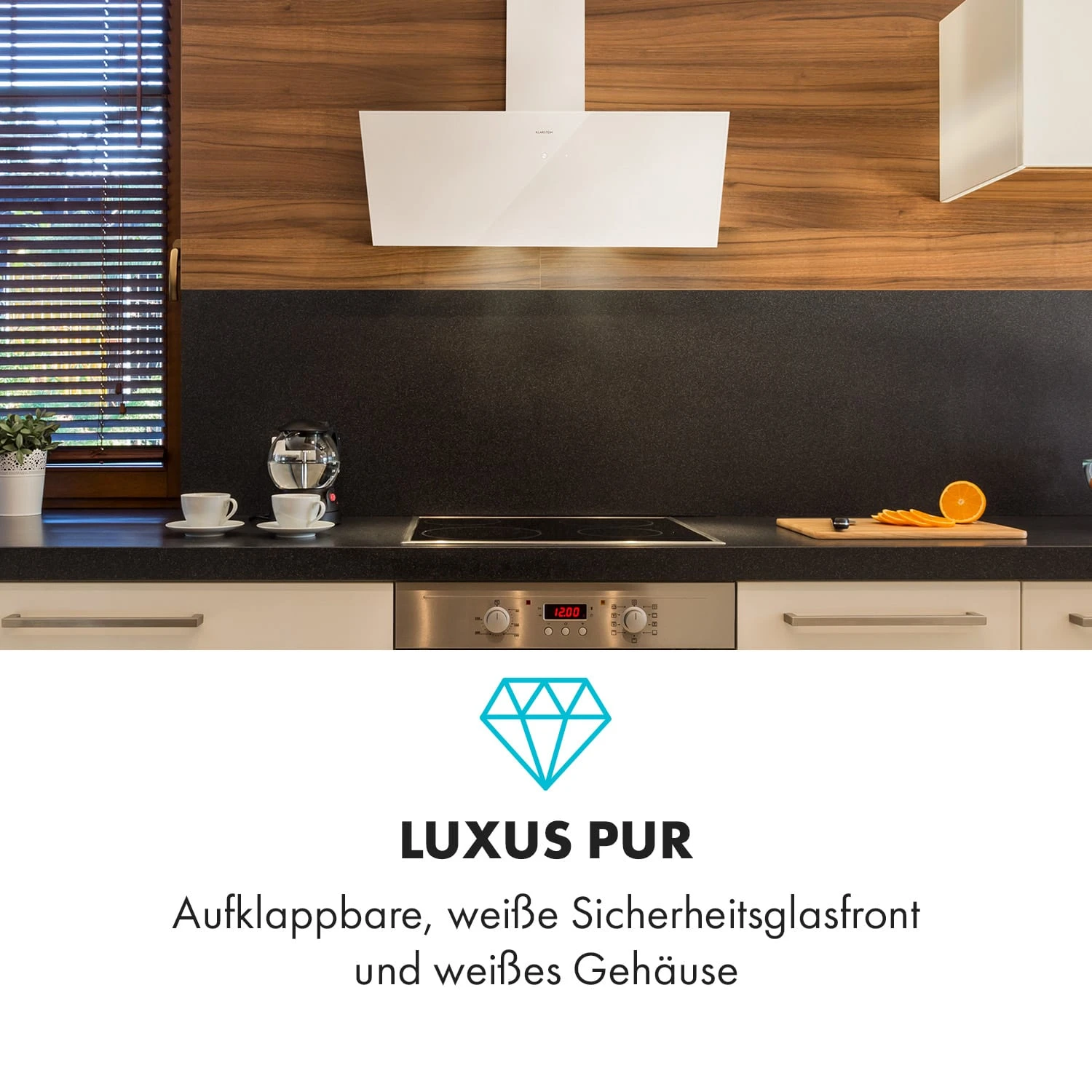 Laurel 90 Dunstabzugshaube 90cm Abluft: 350 M³/h LED Touch Weiß 4 Laurel 90 Dunstabzugshaube 90cm Abluft: 350 M³/h LED Touch Weiß – Bild 2