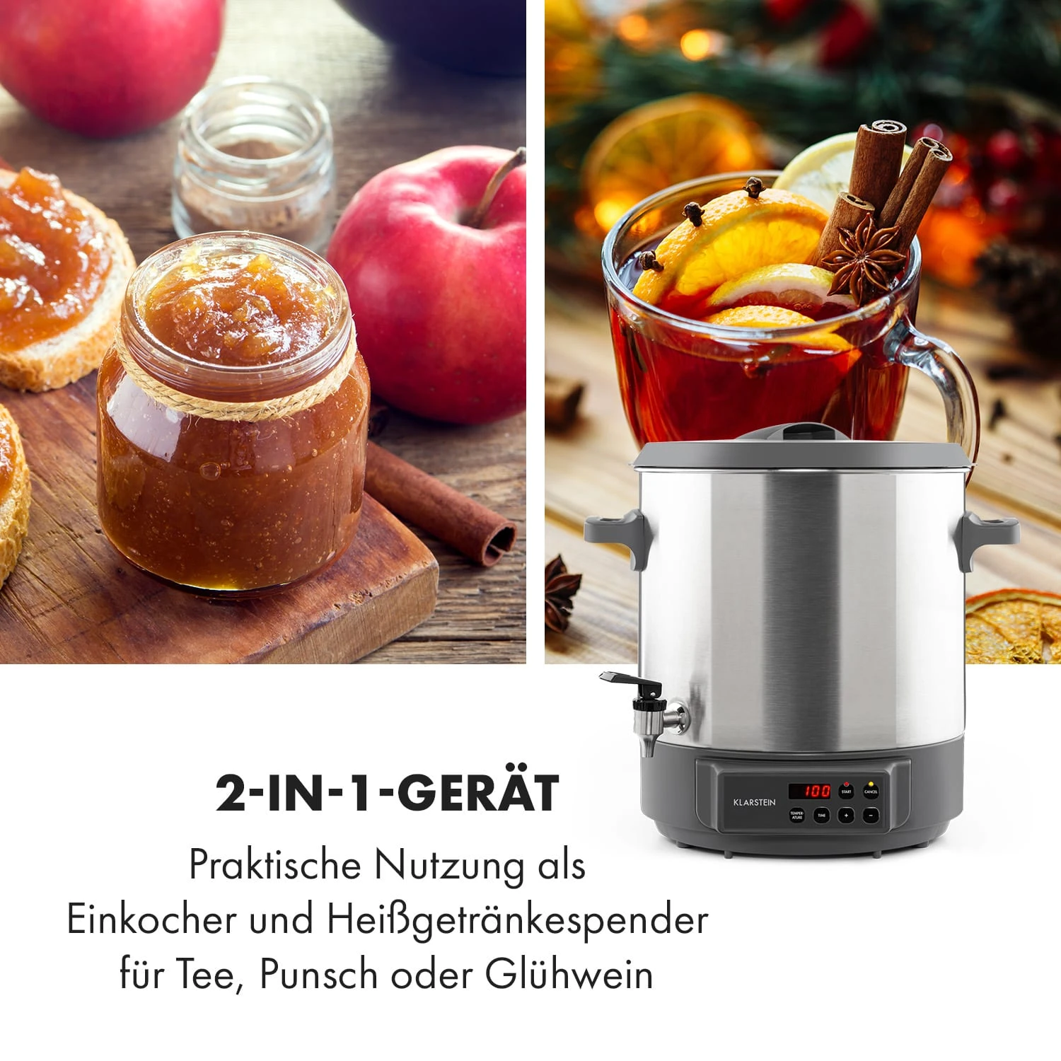 Lady Marmalade Einkochautomat Getränkespender 27L 100°C 12h Edelstahl 5 Lady Marmalade Einkochautomat Getränkespender 27L 100°C 12h Edelstahl – Bild 3