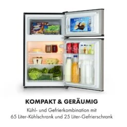 Big Daddy Cool Kühl-Gefrierkombination 61/25 Liter 2 Ebenen Edelstahl 16 Big Daddy Cool Kühl-Gefrierkombination 61/25 Liter 2 Ebenen Edelstahl -Klarstein 10034005 de 0003 logo