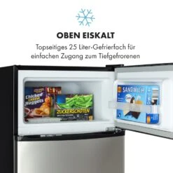 Big Daddy Cool Kühl-Gefrierkombination 61/25 Liter 2 Ebenen Edelstahl 19 Big Daddy Cool Kühl-Gefrierkombination 61/25 Liter 2 Ebenen Edelstahl -Klarstein 10034005 de 0006 logo