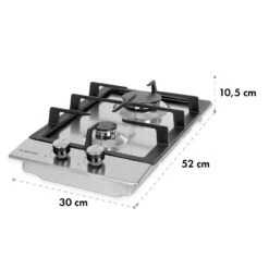 Ignito Domino Gaskochfeld 2-flammig Sabaf-Brenner Edelstahl Silber -Klarstein 10034108 yy 0009 logo