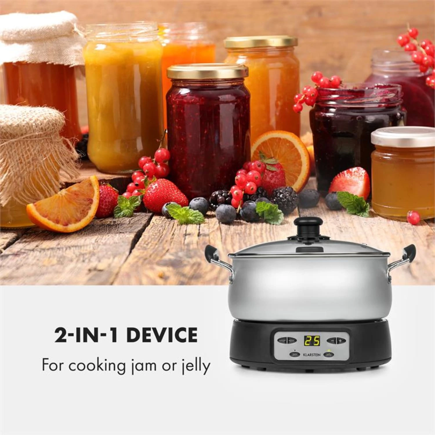 Jam Session Marmeladen- Und Geleekocher 1000W 2 Automatikprogramme 5 Jam Session Marmeladen- Und Geleekocher 1000W 2 Automatikprogramme – Bild 3