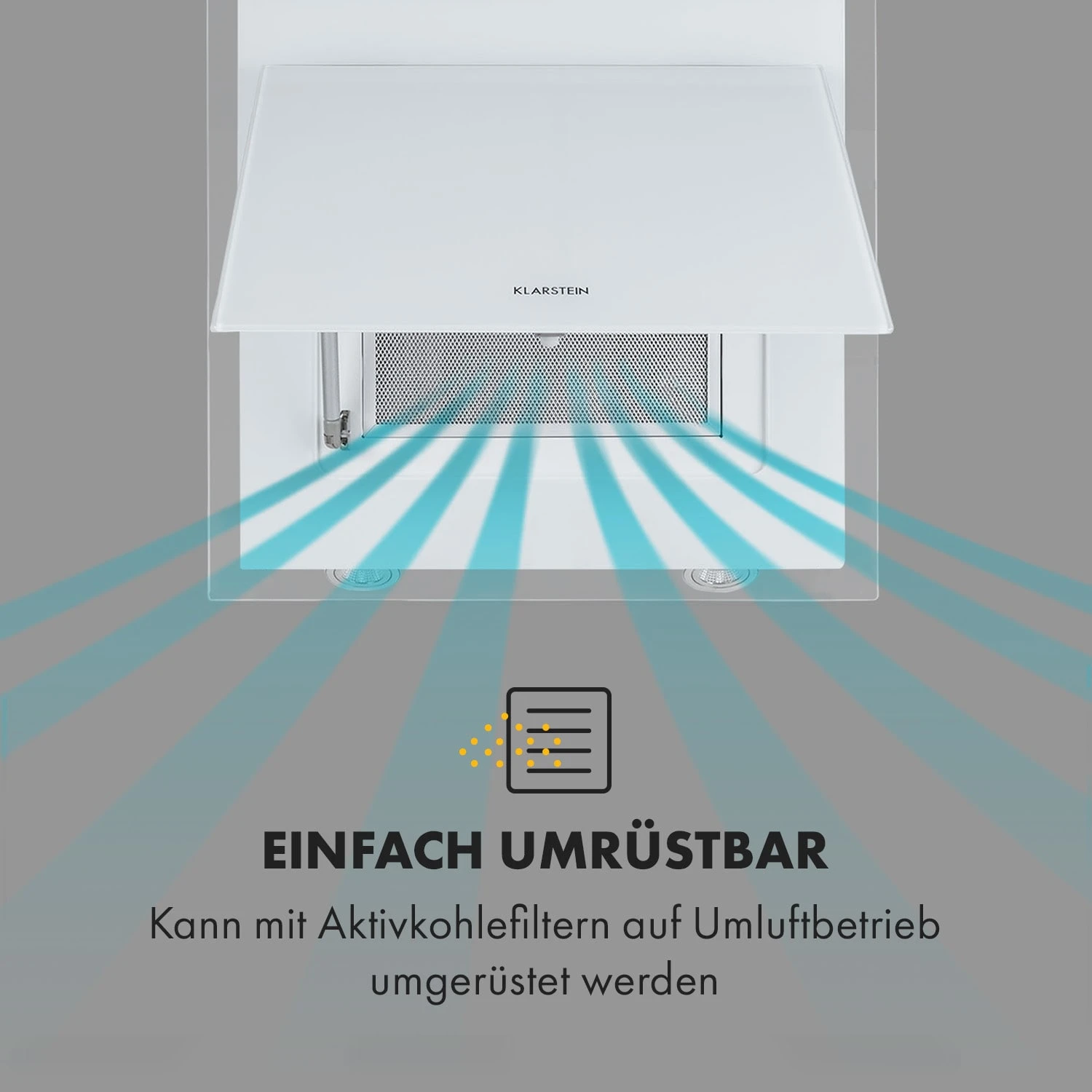 Mirage 60 Dunstabzugshaube 550 M³/h Touch-Panel Ambient EEC A++ Weiß 8 Mirage 60 Dunstabzugshaube 550 M³/h Touch-Panel Ambient EEC A++ Weiß – Bild 6