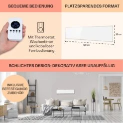 Wonderwall Air 36 Infrarotheizung 120x30cm 360W Wandinstallation Fernbedienung 15 Wonderwall Air 36 Infrarotheizung 120x30cm 360W Wandinstallation Fernbedienung -Klarstein 10034231 de 0006 usp
