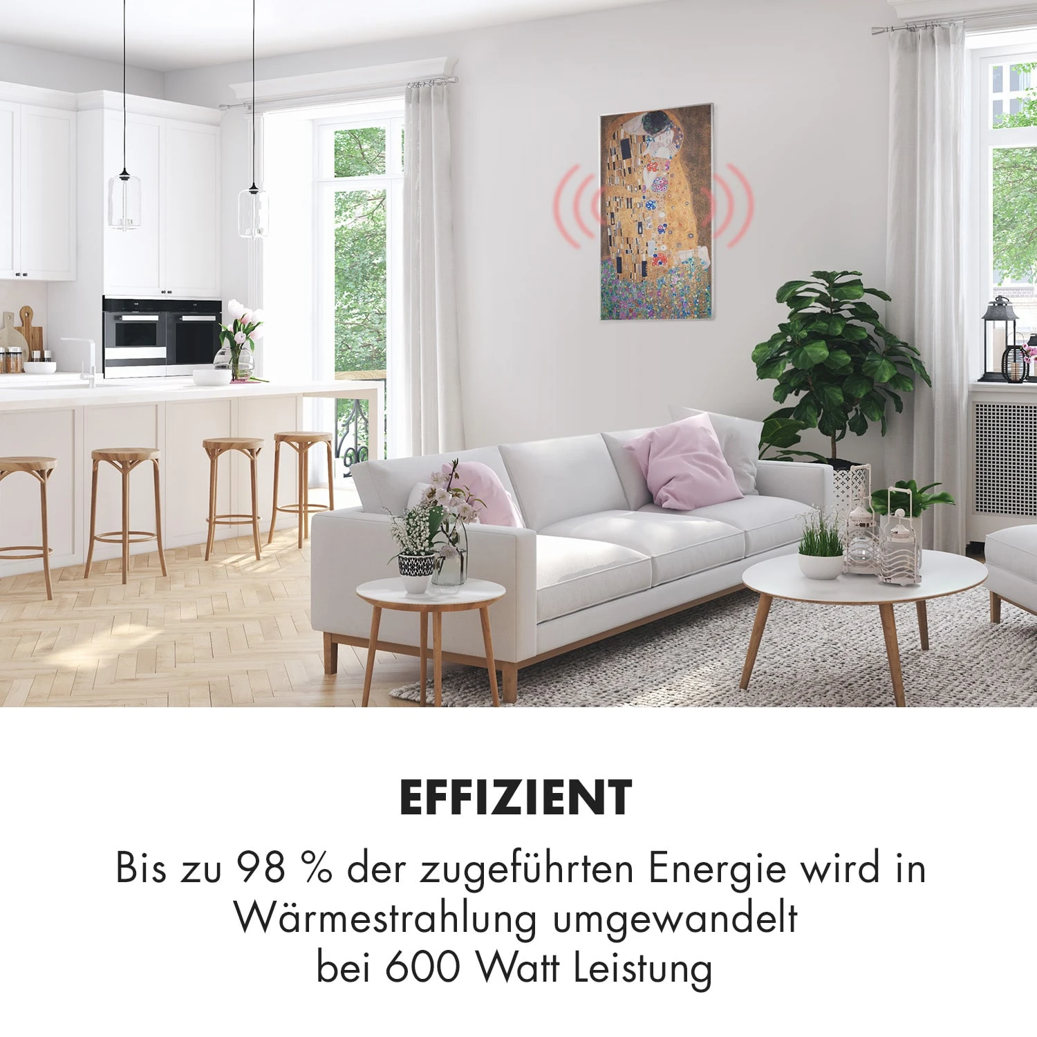 Wonderwall Air Art Kuss Infrarotheizung 101x60cm 600W Fernbedienung 4 Wonderwall Air Art Kuss Infrarotheizung 101x60cm 600W Fernbedienung – Bild 2