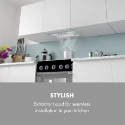 Simplica Dunstabzugshaube Einbau 52cm Abluft: 400 M³/h LED Edelstahl -Klarstein 10034255 yy 0003 logo Klarstein Simplica Dunstabzugshaube 52cm Edelstahl