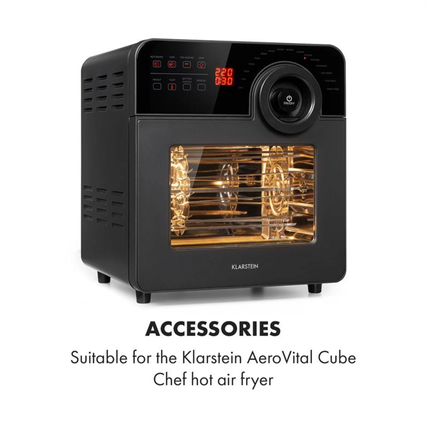 AeroVital Cube Chef Heißluftfritteuse Spießrost Zubehör Edelstahl 4 AeroVital Cube Chef Heißluftfritteuse Spießrost Zubehör Edelstahl – Bild 2