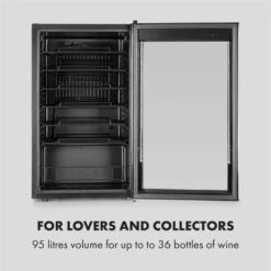 Vinomatica 36 Uno Weinkühlschrank 95l Touch-Bedienfeld 85W 4-18 °C 16 Vinomatica 36 Uno Weinkühlschrank 95l Touch-Bedienfeld 85W 4-18 °C -Klarstein 10034466 yy 0007 logo Klarstein Vinomatica Weinkuehlschrank 95l schwarz