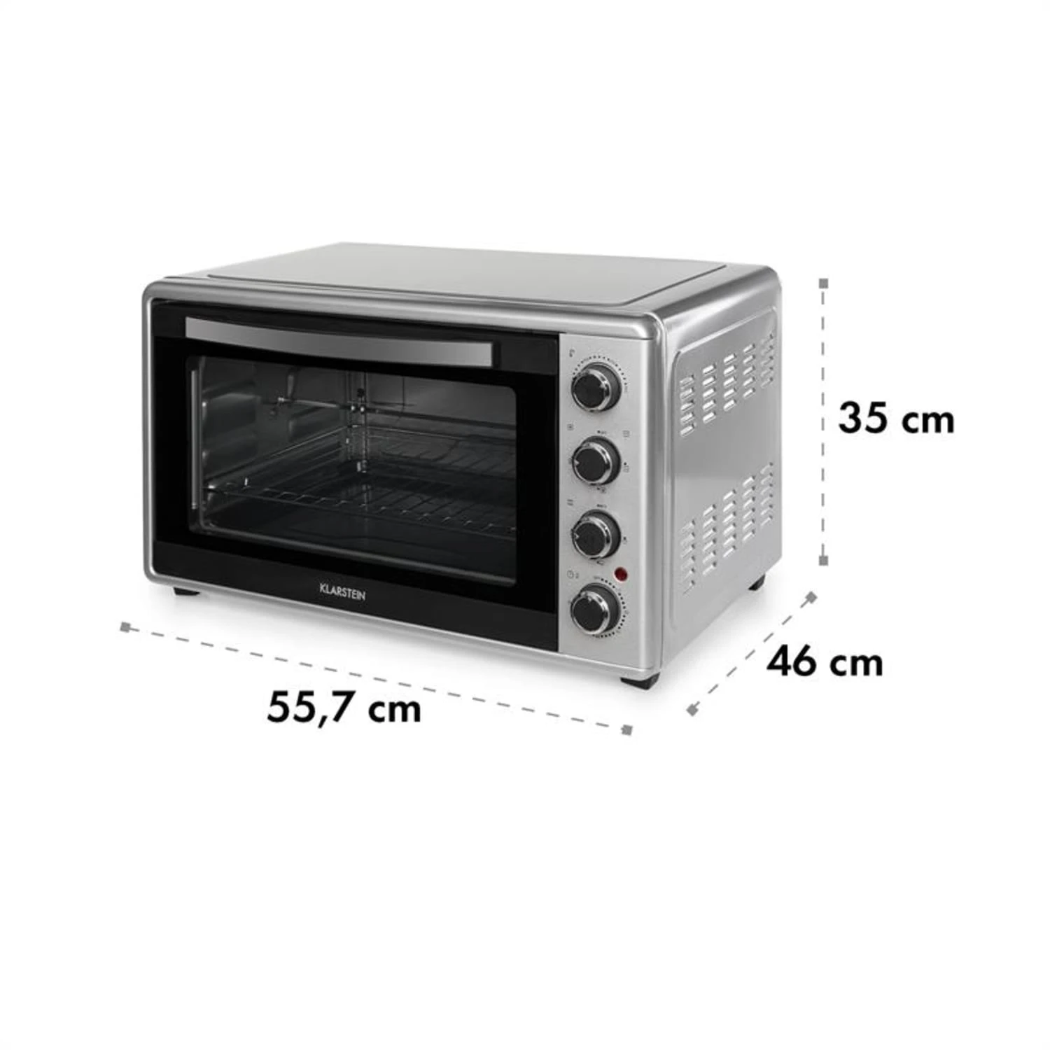 Masterchef 45 Mini-Backofen 45l 2000W 100-230 °C Timer Silber 11 Masterchef 45 Mini-Backofen 45l 2000W 100-230 °C Timer Silber – Bild 9