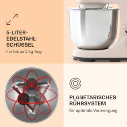 Bella Pico 2G Küchenmaschine 1300W 1,7PS 6 Stufen 5 Liter 11 Bella Pico 2G Küchenmaschine 1300W 1,7PS 6 Stufen 5 Liter -Klarstein 10034514 de 0004 logo