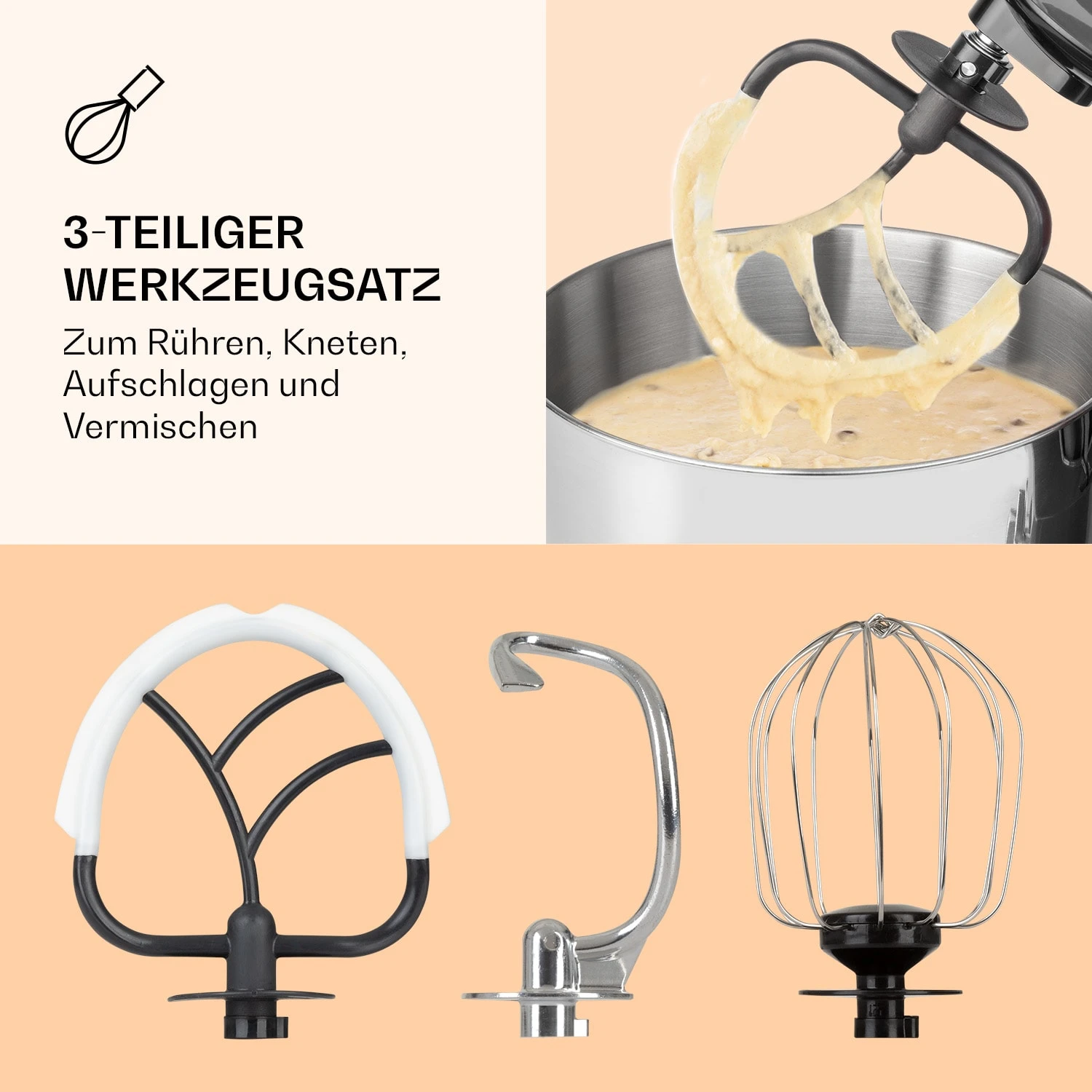 Bella Pico 2G Küchenmaschine 1300W 1,7PS 6 Stufen 5 Liter 7 Bella Pico 2G Küchenmaschine 1300W 1,7PS 6 Stufen 5 Liter – Bild 5