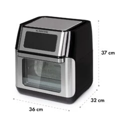 AeroVital Fry Heißluftfritteuse 1500W 10l Timer 9 Programme 19 AeroVital Fry Heißluftfritteuse 1500W 10l Timer 9 Programme -Klarstein 10034575 yy 0011 dimensions
