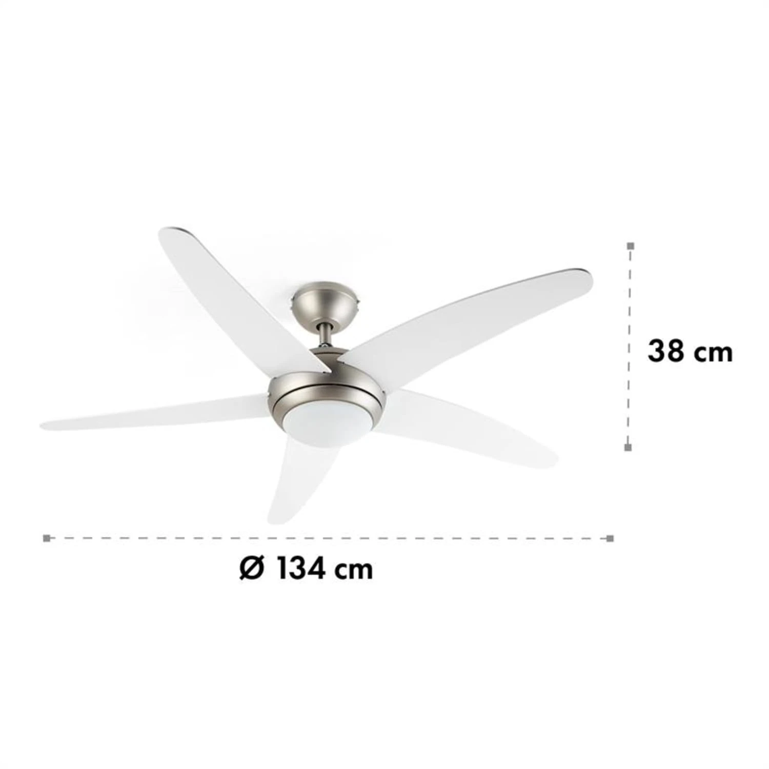 Bolero 2-in-1-Deckenventilator 134cm Leuchte 55W Fernbedienung Weiß 9 Bolero 2-in-1-Deckenventilator 134cm Leuchte 55W Fernbedienung Weiß – Bild 7
