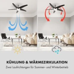 Bolero 2-in-1-Deckenventilator 134cm Leuchte 55W Fernbedienung Schwarz 13 Bolero 2-in-1-Deckenventilator 134cm Leuchte 55W Fernbedienung Schwarz -Klarstein 10034684 de 0004 logo