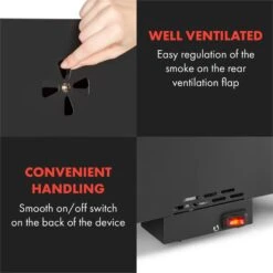 Flintstone Räucherofen 1600W Thermometer Edelstahl Elektrisch -Klarstein 10034702 yy 0009 logo Klarstein NES C16