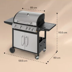 Tomahawk Gasgrill 4x3,6 KW + 2,7 KW Brenner 66x43,5 Cm Grill Edelstahl 17 Tomahawk Gasgrill 4x3,6 KW + 2,7 KW Brenner 66x43,5 Cm Grill Edelstahl -Klarstein 10034710 yy 0008 dimensions