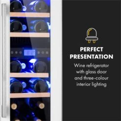 Vinovilla 17 Built-In Duo Zweizonen-Weinkühlschrank 53l 17 Fl. 3-Farben Glastür -Klarstein 10034725 yy 0008 logo Klarstein Vinovilla 17 2 Zonen Weinkuehlschrank weiss