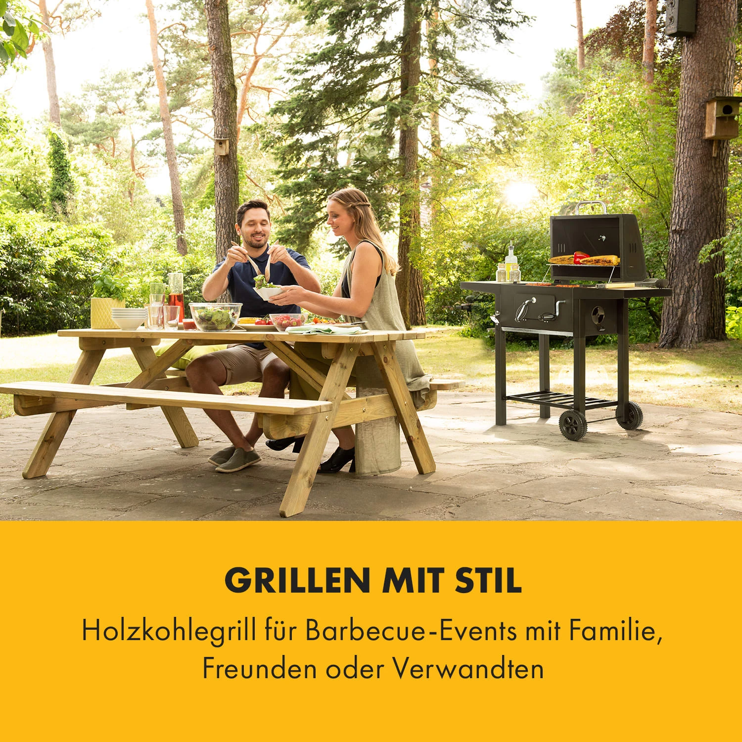 Meat Machine Holzkohlegrill BBQ 45x32,5cm Thermometer Bodenrollen 4 Meat Machine Holzkohlegrill BBQ 45x32,5cm Thermometer Bodenrollen – Bild 2