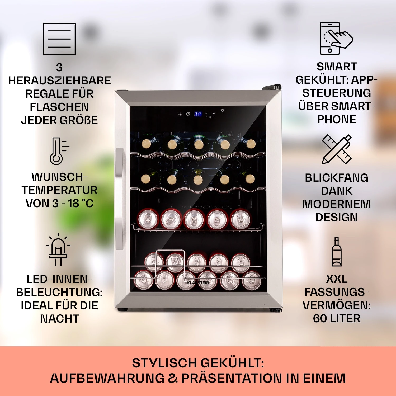 Coachella 60 Kühlschrank 60 Liter WiFi-Funktion Hintergrundbeleuchtung 4 Coachella 60 Kühlschrank 60 Liter WiFi-Funktion Hintergrundbeleuchtung – Bild 2