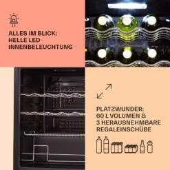 Coachella 60 Kühlschrank 60 Liter WiFi-Funktion Hintergrundbeleuchtung 12 Coachella 60 Kühlschrank 60 Liter WiFi-Funktion Hintergrundbeleuchtung -Klarstein 10034821 de 0004 usp
