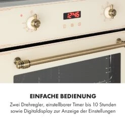 Elizabeth Einbaubackofen Retro 2200W 70L 50 - 250 °C Timer Display -Klarstein 10034881 de 0005 logo