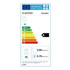 Elizabeth Einbaubackofen Retro 2200W 70L 50 - 250 °C Timer Display -Klarstein 10034881 energy label