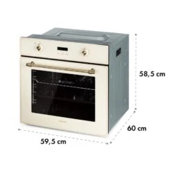Elizabeth Einbaubackofen Retro 2200W 70L 50 - 250 °C Timer Display -Klarstein 10034881 yy 0009 logo Klarstein Elizabeth Einbaubackofen creme