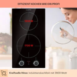 Kochheld Doppel-Induktionskochfeld 2900W Dreh-Regler Glas Schwarz 13 Kochheld Doppel-Induktionskochfeld 2900W Dreh-Regler Glas Schwarz -Klarstein 10034946 de 0003 usp