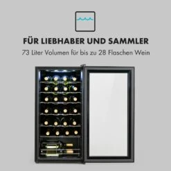 Shiraz 28 Uno Weinkühlschrank 74l 28Fl Touch-Bedienfeld 5-18°C -Klarstein 10035029 de 0003 logo