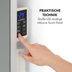 Hot Spot Crystal Flow Badheizer 45x82cm 36m² 2000W 5-40°C LED -Klarstein 10035036 de 0005 logo