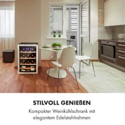 Vinamour 48 Uno Weinkühlschrank 128l 48Fl 3 Einschübe 4-18°C -Klarstein 10035066 de 0002 logo