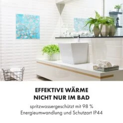 Wonderwall Air Art Smart Infrarotheizung 60x60cm 350W Wandinstallation App-Steuerung Mandelblüten -Klarstein 10035112 de 0006 logo