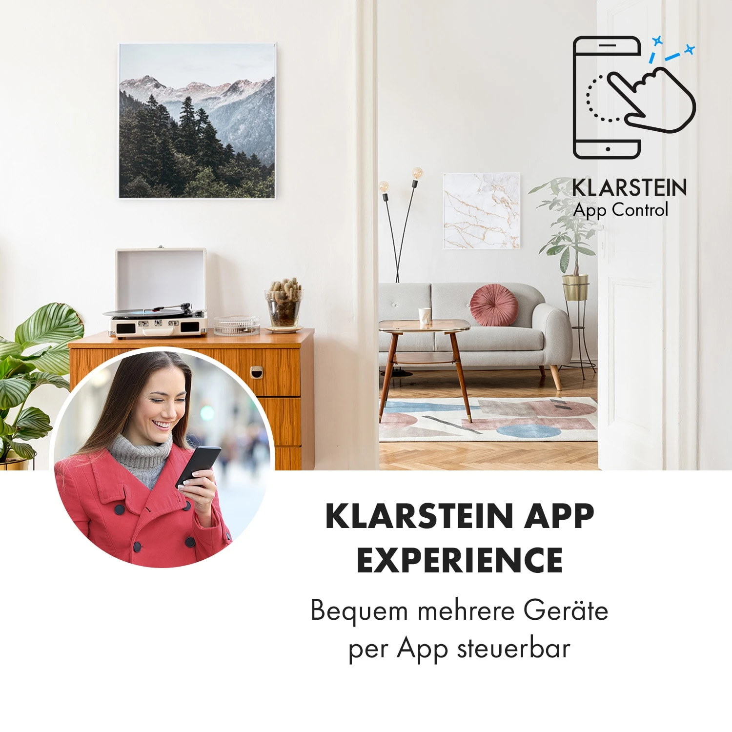 Wonderwall Air Art Smart Infrarotheizung 60x60cm 350W Wandinstallation App-Steuerung Berge 4 Wonderwall Air Art Smart Infrarotheizung 60x60cm 350W Wandinstallation App-Steuerung Berge – Bild 2