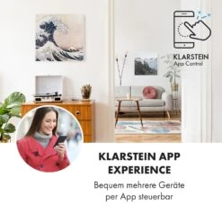 Wonderwall Air Art Smart Infrarotheizung 60x60cm 350W Wandinstallation App-Steuerung Wellen -Klarstein 10035114 de 0002 logo