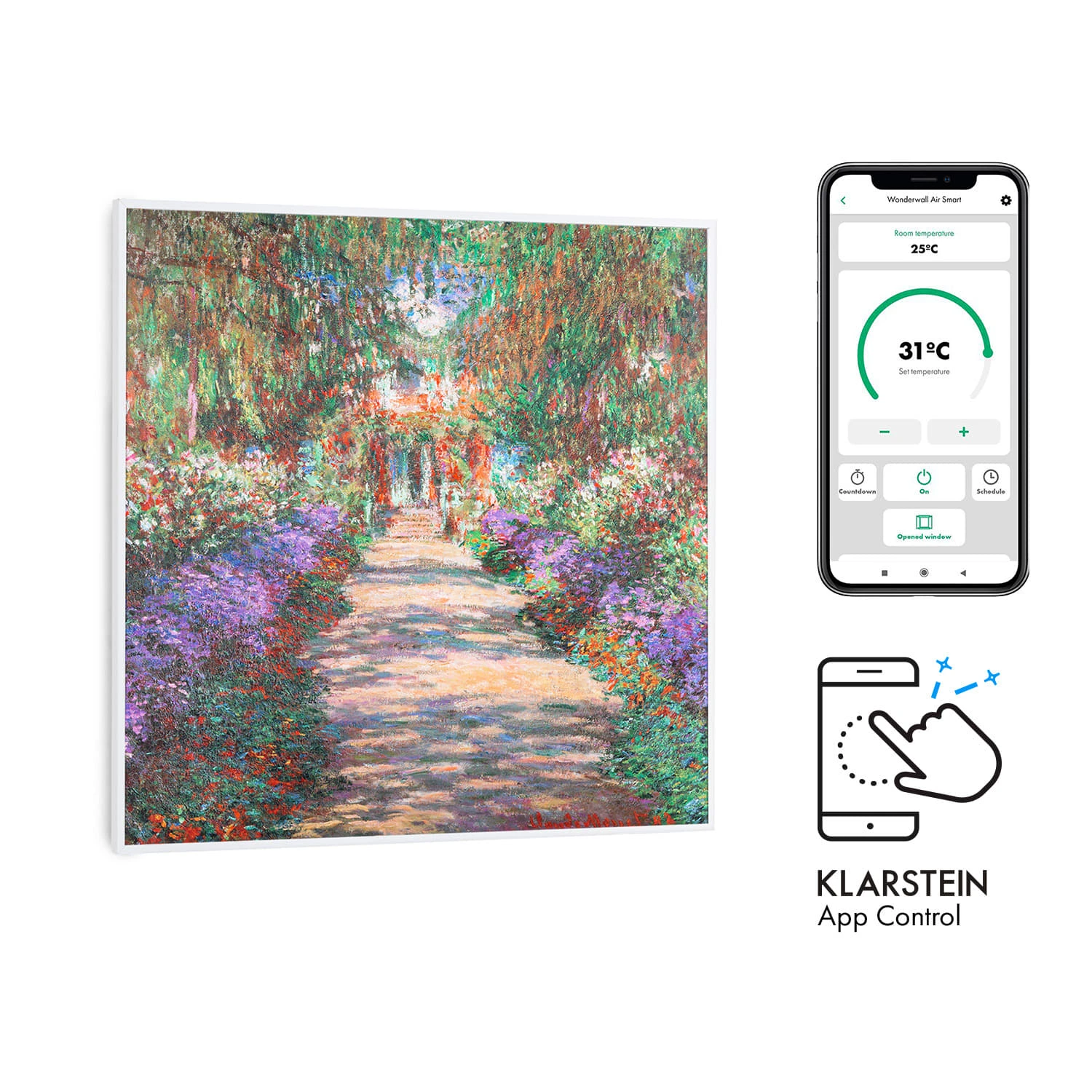 Wonderwall Air Art Smart Infrarotheizung 60x60cm 350W Wandinstallation App-Steuerung Gartenweg 3 Wonderwall Air Art Smart Infrarotheizung 60x60cm 350W Wandinstallation App-Steuerung Gartenweg