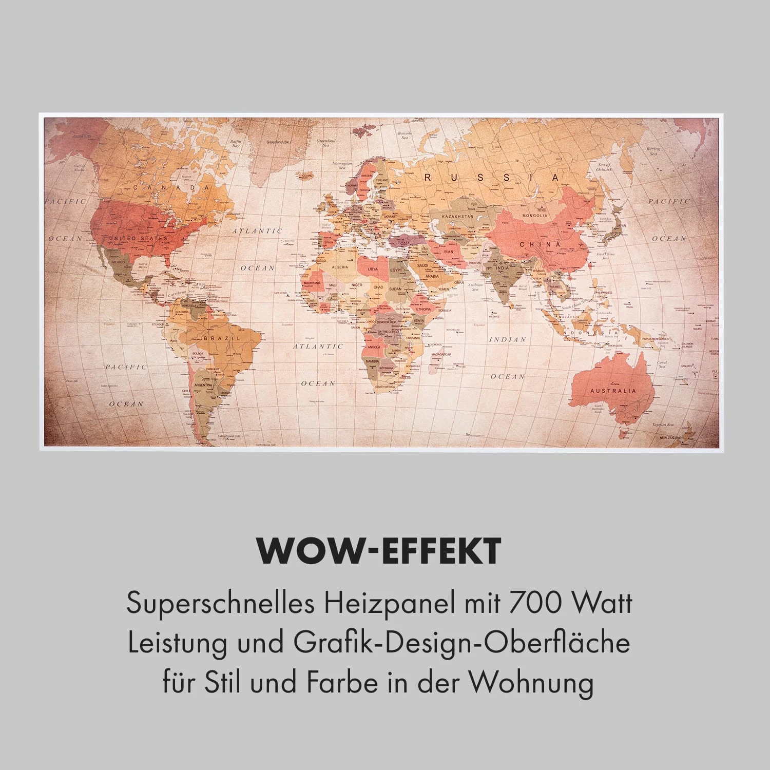 Wonderwall Air Art Smart Infrarotheizung 120x60cm 700W Wandinstallation App-Steuerung Weltkarte 7 Wonderwall Air Art Smart Infrarotheizung 120x60cm 700W Wandinstallation App-Steuerung Weltkarte – Bild 5