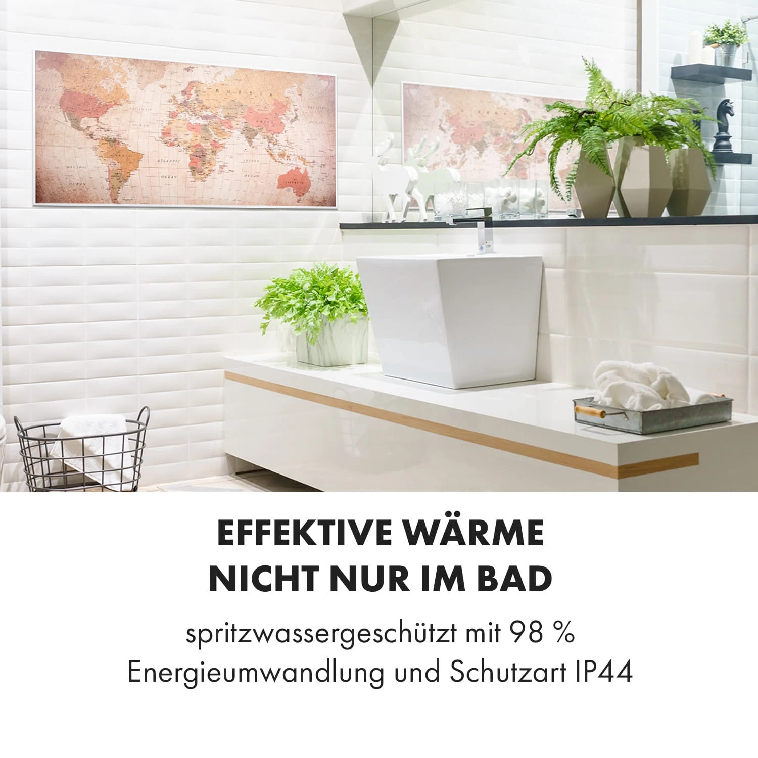 Wonderwall Air Art Smart Infrarotheizung 120x60cm 700W Wandinstallation App-Steuerung Weltkarte 8 Wonderwall Air Art Smart Infrarotheizung 120x60cm 700W Wandinstallation App-Steuerung Weltkarte – Bild 6
