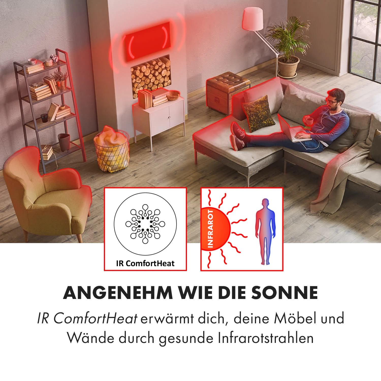 Wonderwall Air Art Smart Infrarotheizung 120x60cm 700W Wandinstallation App-Steuerung Berge 5 Wonderwall Air Art Smart Infrarotheizung 120x60cm 700W Wandinstallation App-Steuerung Berge – Bild 3