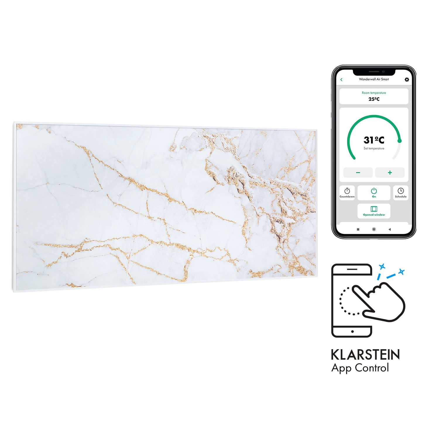 Wonderwall Air Art Smart Infrarotheizung 120x60cm 700W Wandinstallation App-Steuerung Marmor I 3 Wonderwall Air Art Smart Infrarotheizung 120x60cm 700W Wandinstallation App-Steuerung Marmor I