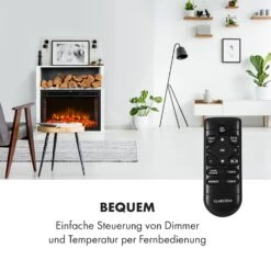 Mauna Loa Elektrokamin 2000 W LED-Flammen Fernbedienung Holzregal -Klarstein 10035167 de 0004 logo