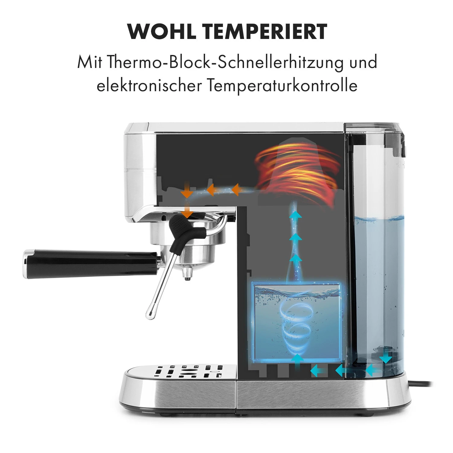 Futura Espressomaker 20 Bar 1450 Watt 20 Bar Wassertank: 1,25 Liter Rostfreier Edelstahl 5 Futura Espressomaker 20 Bar 1450 Watt 20 Bar Wassertank: 1,25 Liter Rostfreier Edelstahl – Bild 3