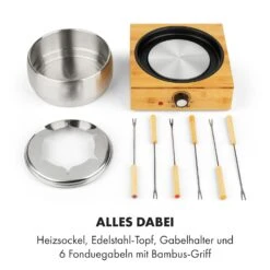 Bambus Fondue Edelstahl-Topf 800W 11 Bambus Fondue Edelstahl-Topf 800W -Klarstein 10035221 de 0004 logo